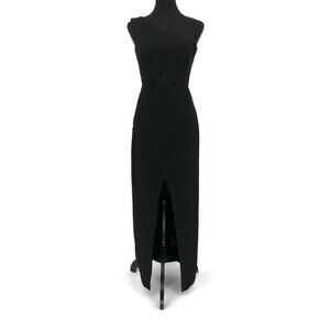BCBGMAXAZRIA Kauri One Shoulder Cutout Gown Black 2